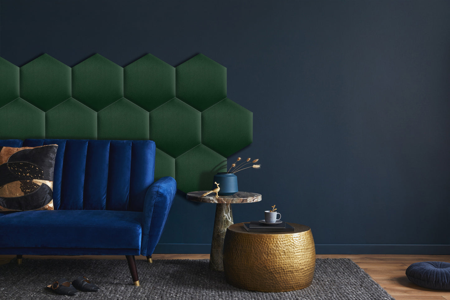 Upholstered Panel Bottle Green