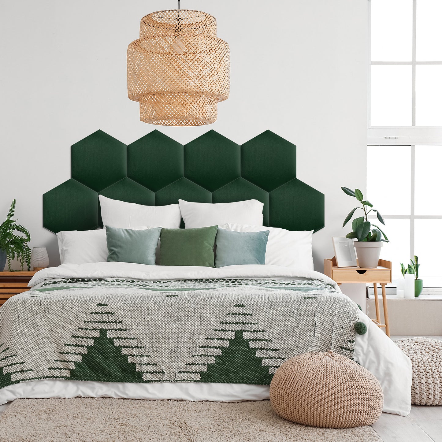 Upholstered Panel Bottle Green