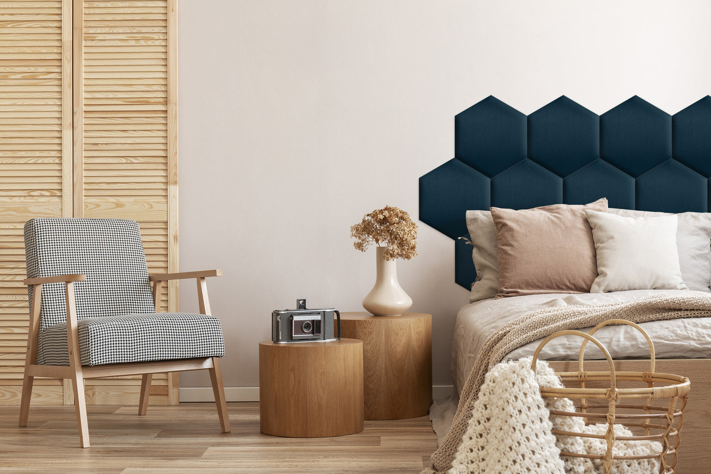 Upholstered Panel Navy Blue