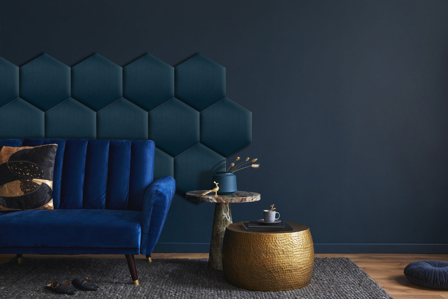 Upholstered Panel Navy Blue