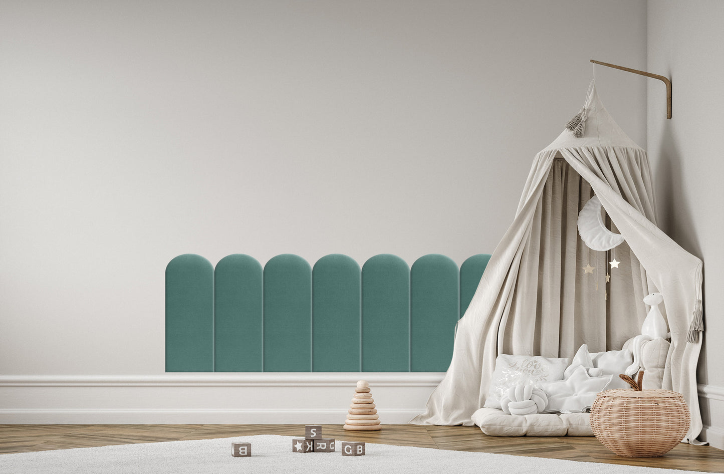 Upholstered Panel Sea Green 20cm