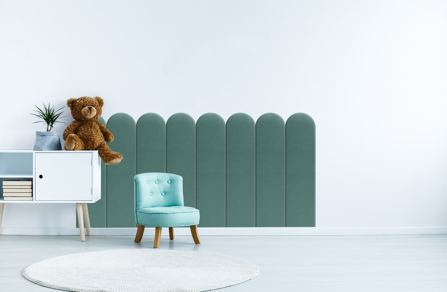 Upholstered Panel Sea Green 20cm