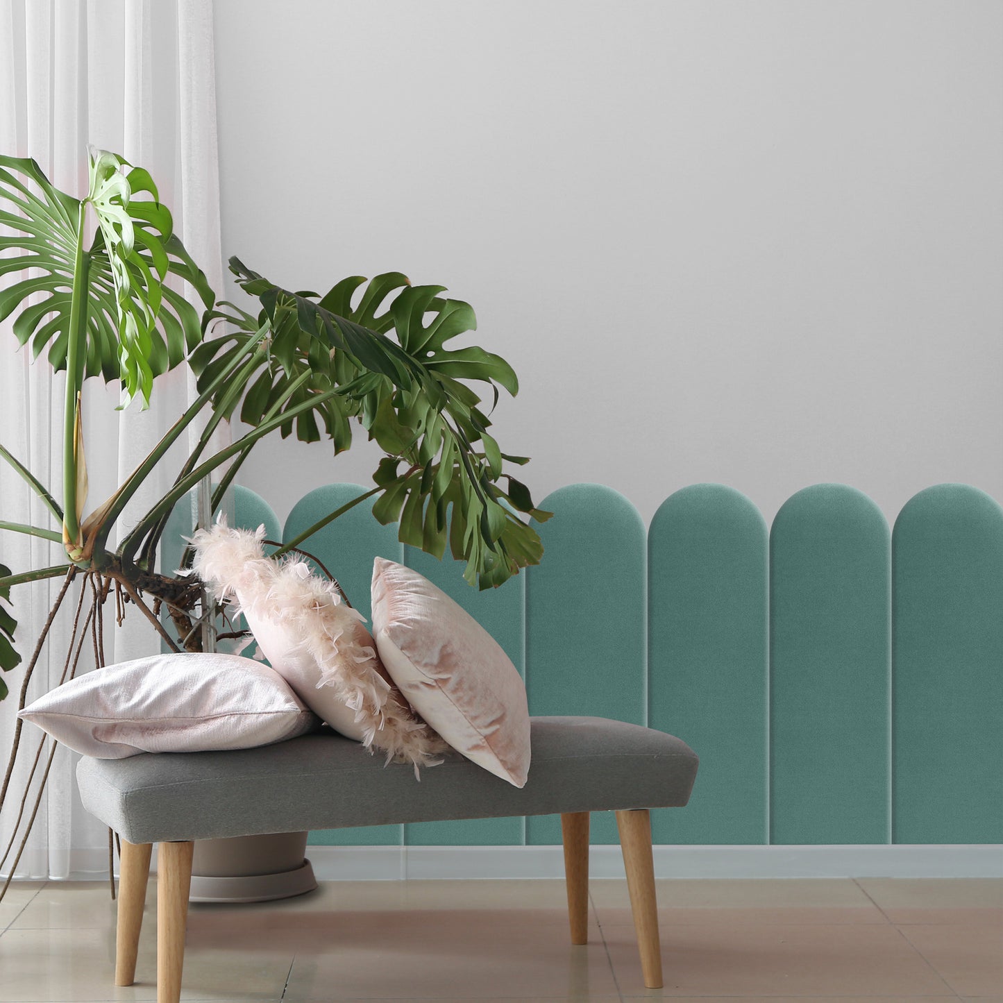 Upholstered Panel Sea Green 20cm
