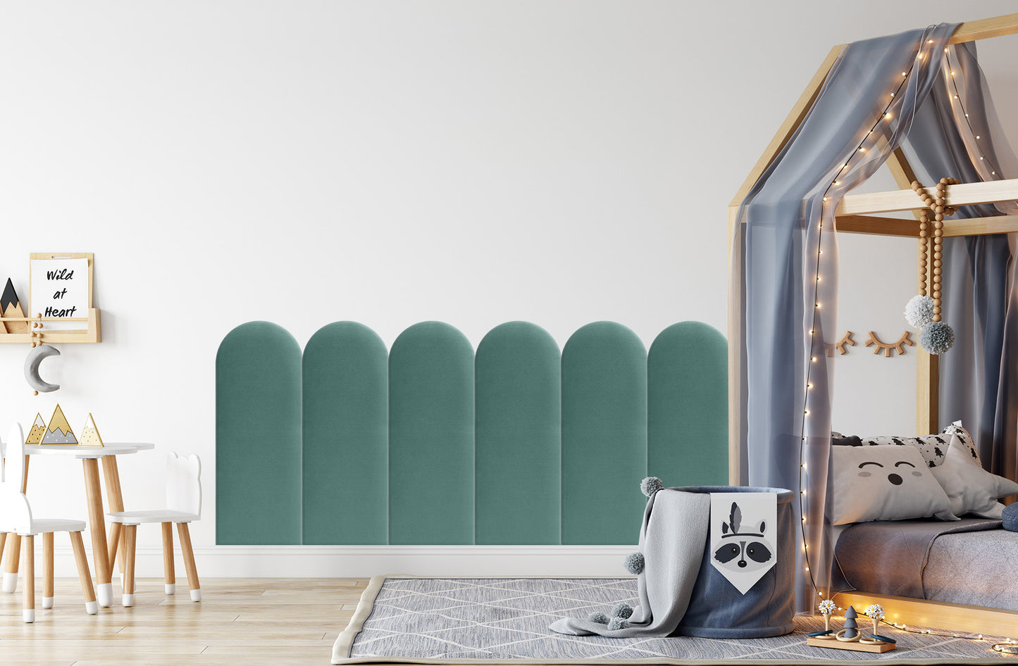 Upholstered Panel Sea Green 30cm