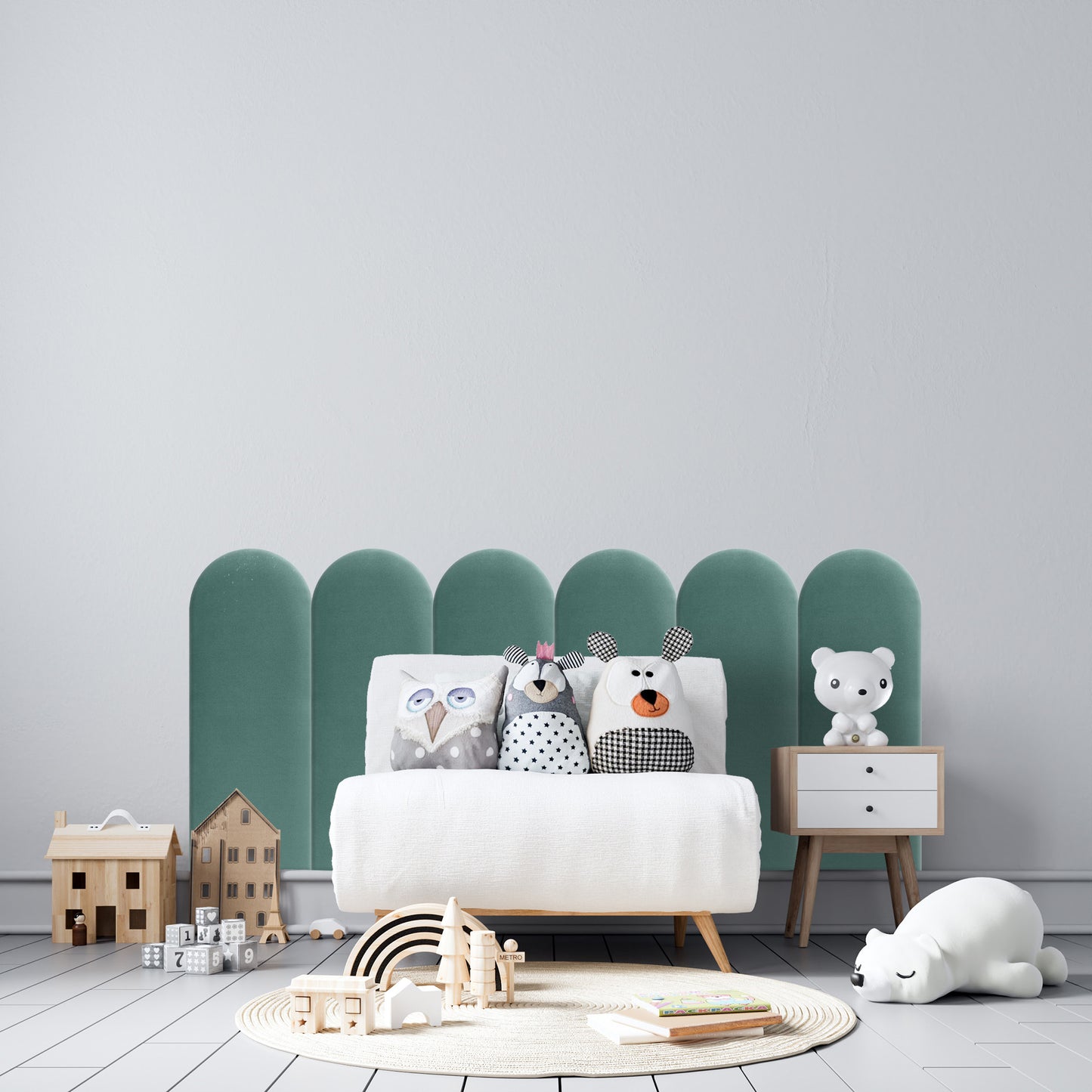 Upholstered Panel Sea Green 30cm