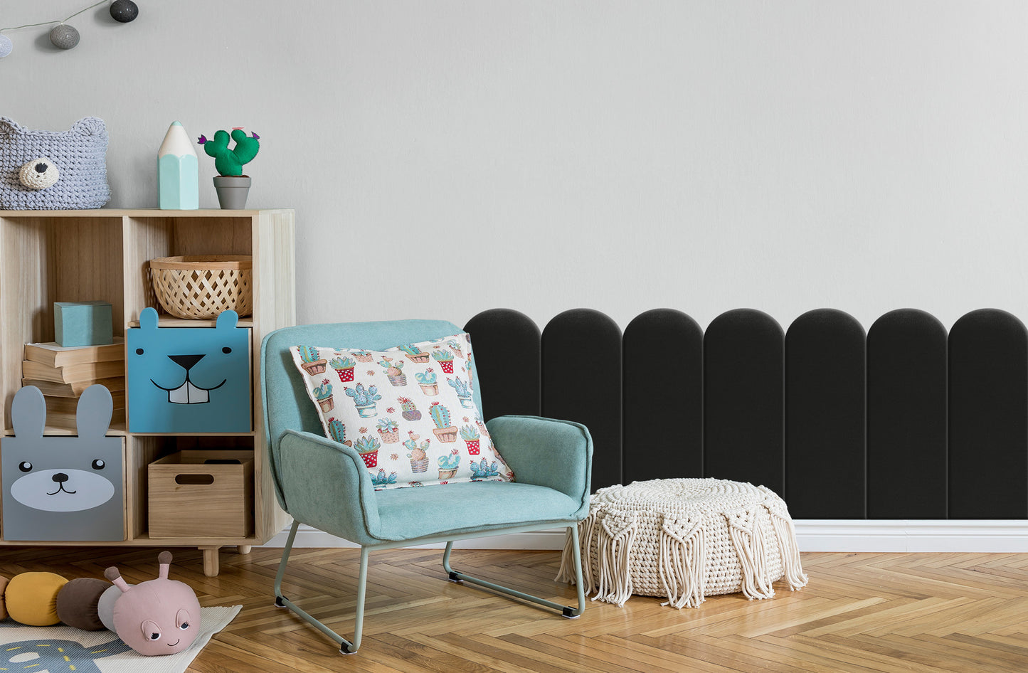 Upholstered Panel Black 20cm