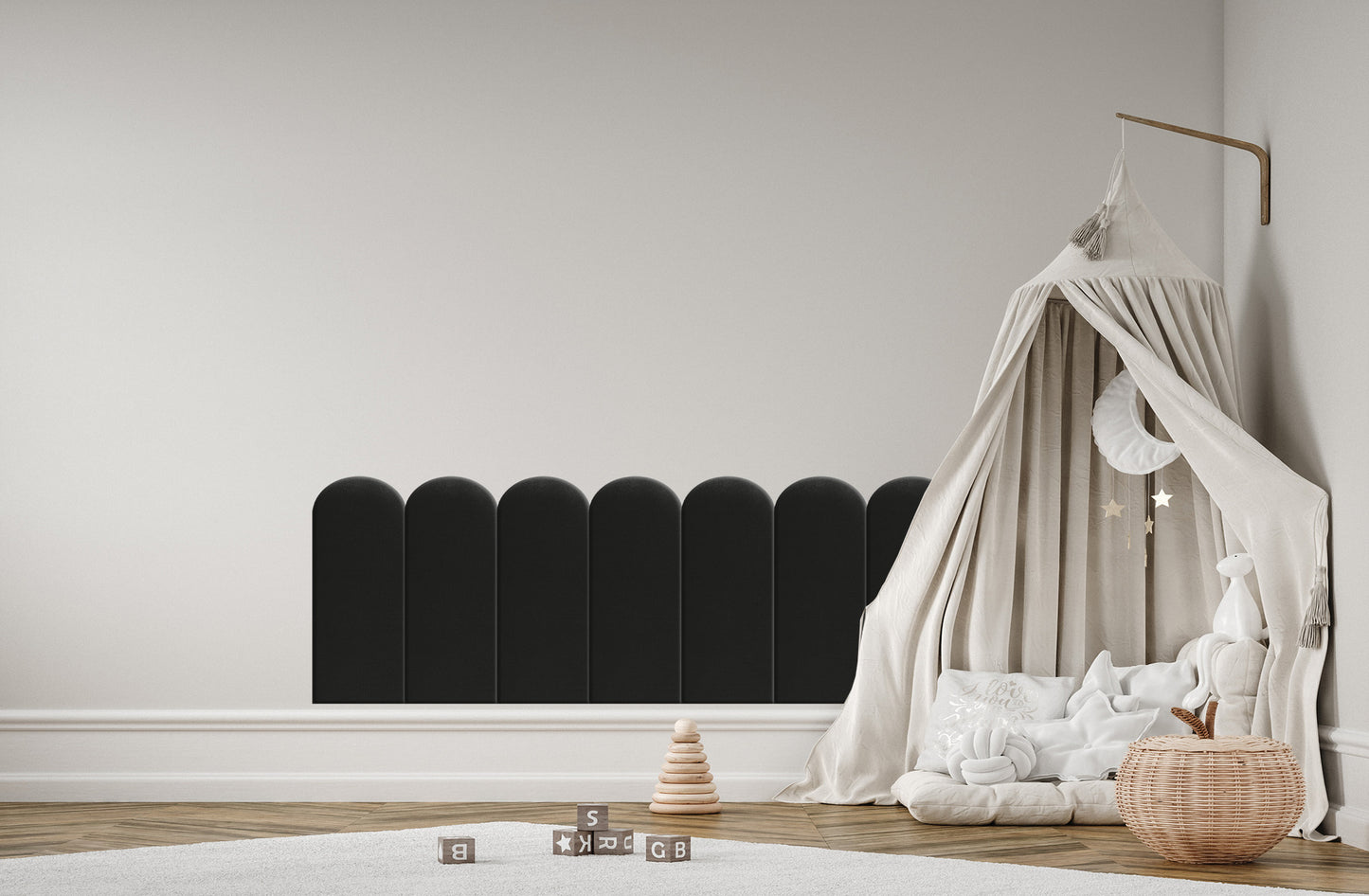 Upholstered Panel Black 20cm