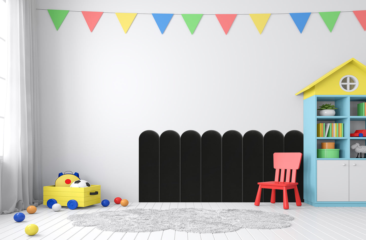 Upholstered Panel Black 20cm