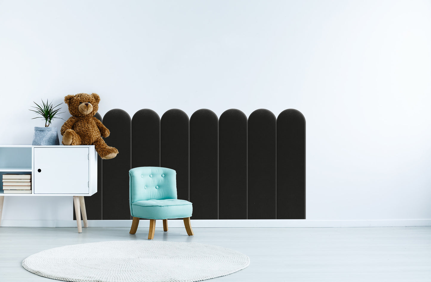 Upholstered Panel Black 20cm