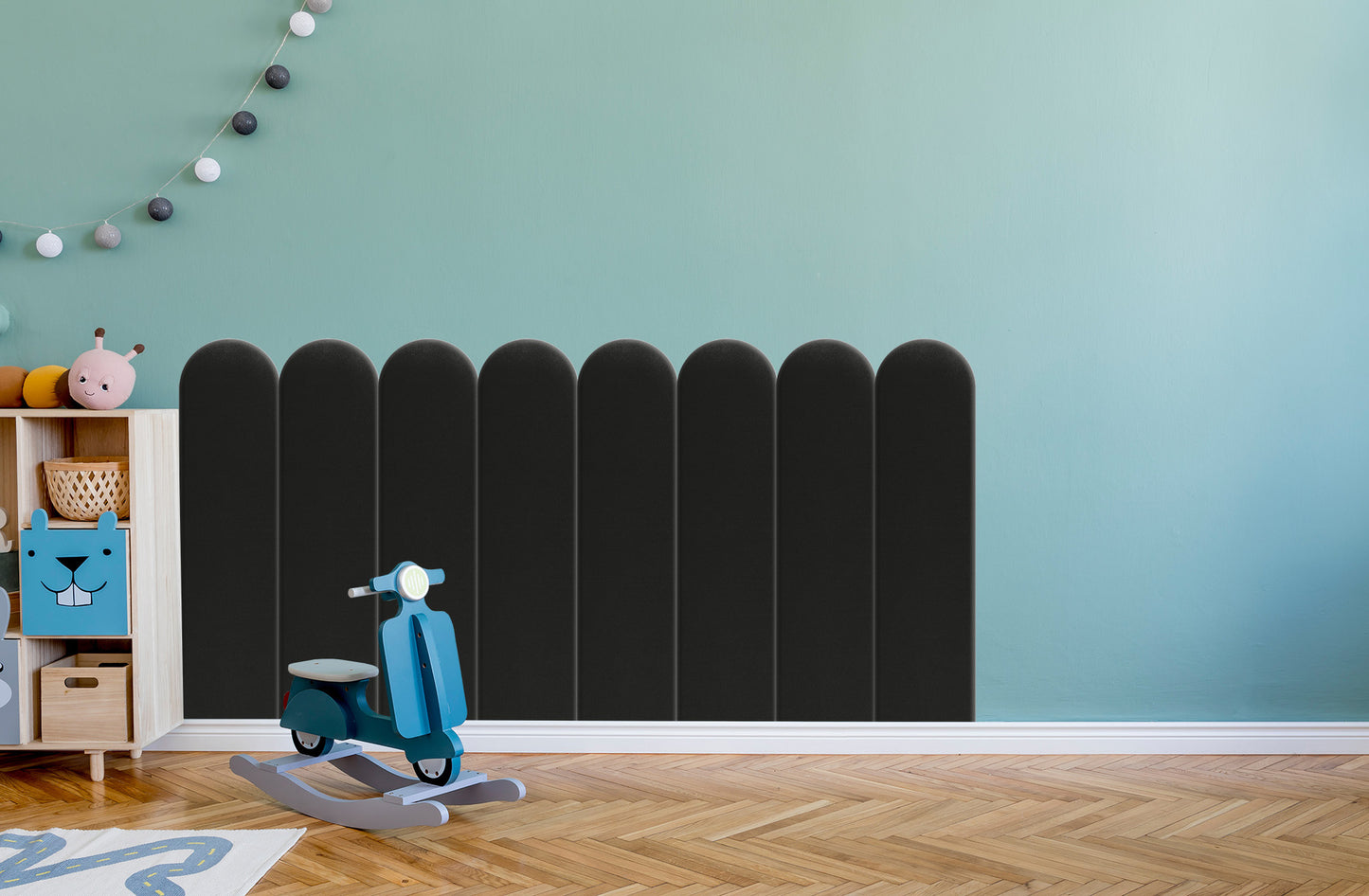 Upholstered Panel Black 20cm