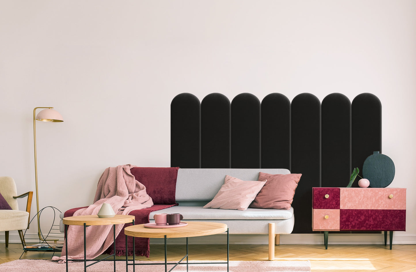 Upholstered Panel Black 20cm