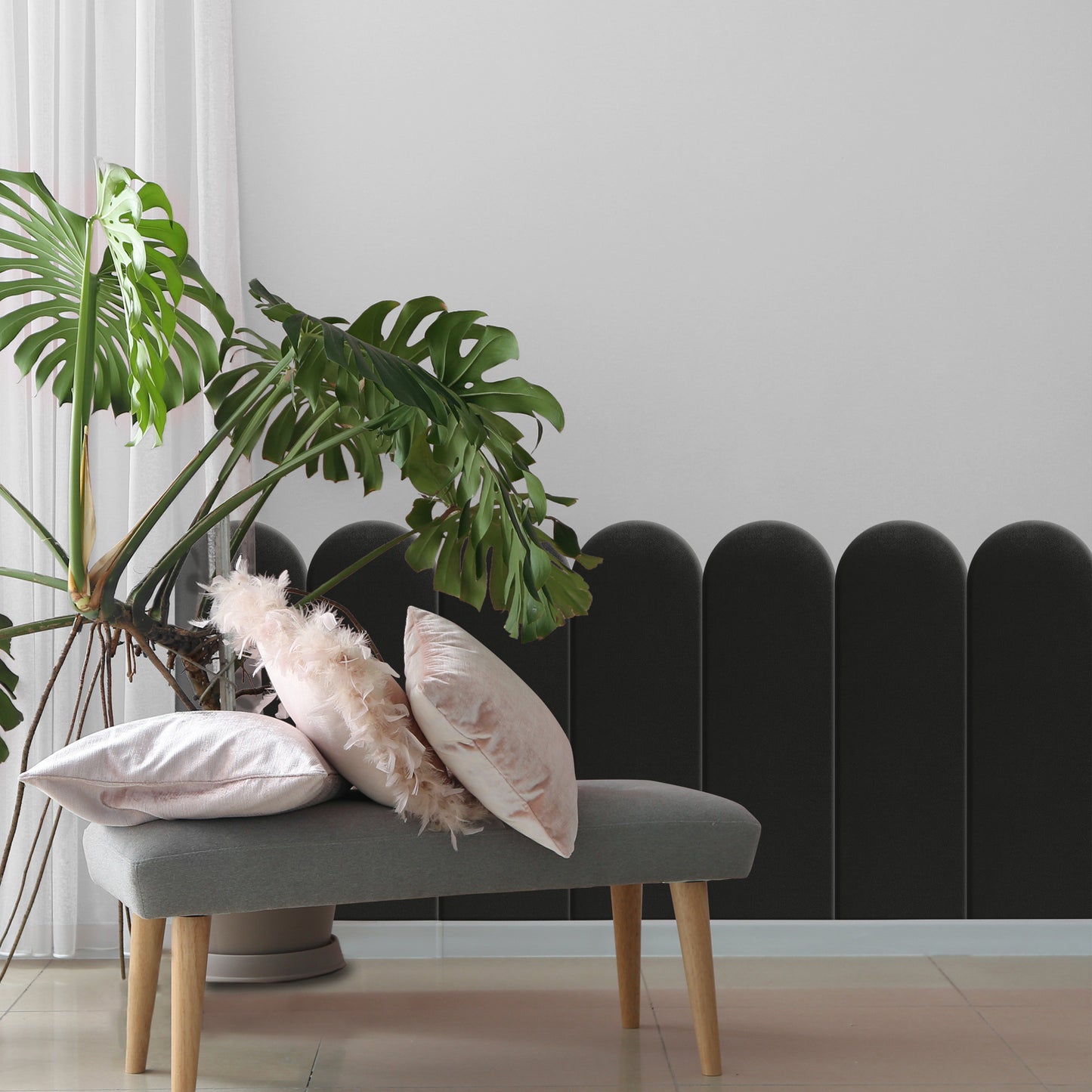 Upholstered Panel Black 20cm