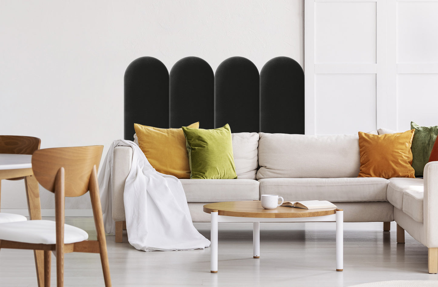 Upholstered Panel Black 30cm