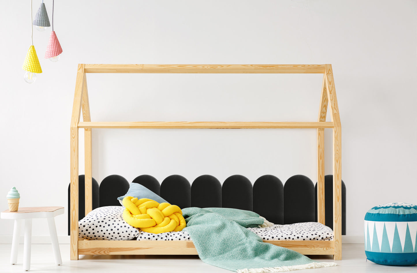 Upholstered Panel Black 30cm
