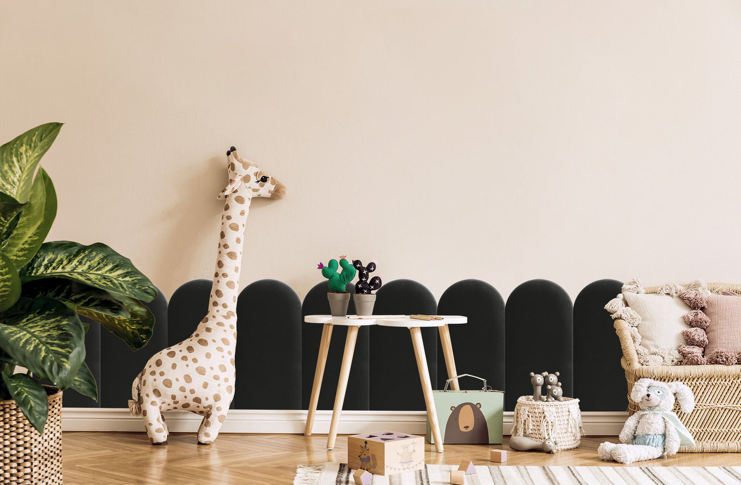 Upholstered Panel Black 30cm