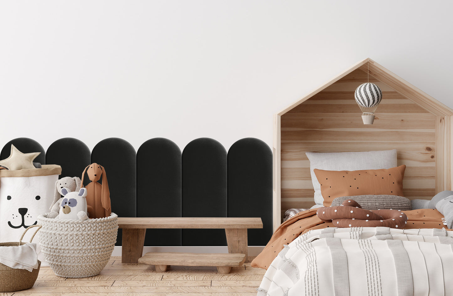 Upholstered Panel Black 30cm