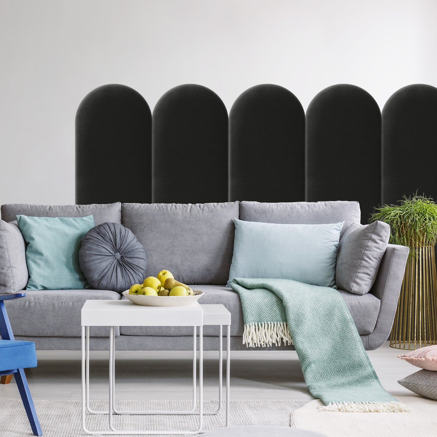 Upholstered Panel Black 30cm