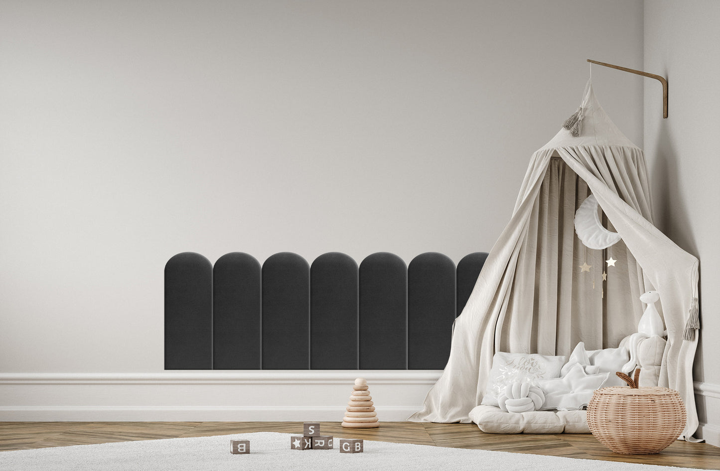 Upholstered Panel Graphite 20cm