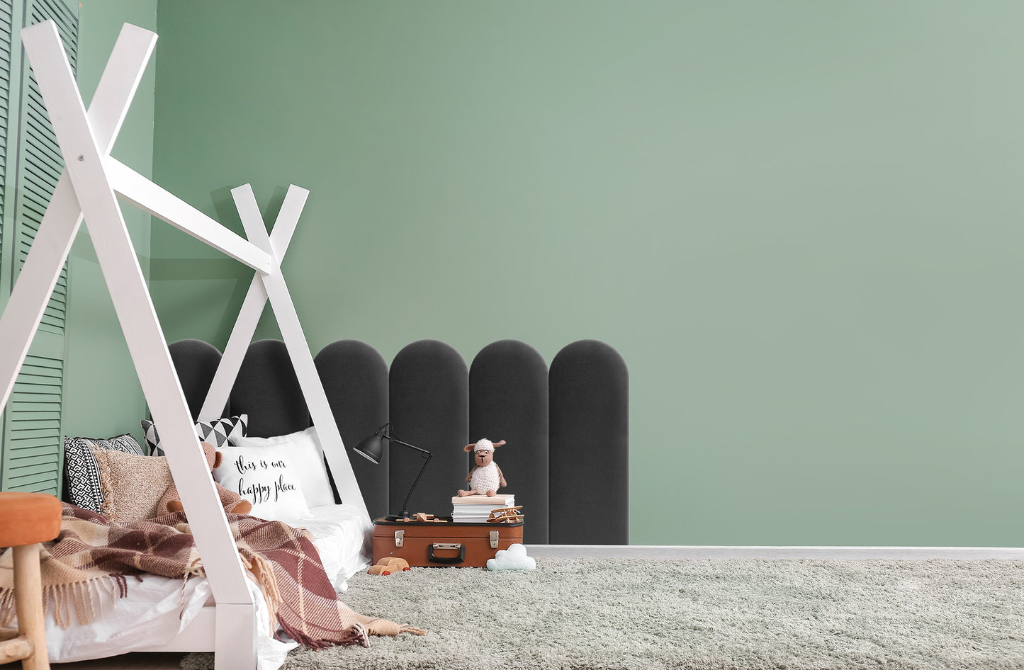 Upholstered Panel Graphite 30cm
