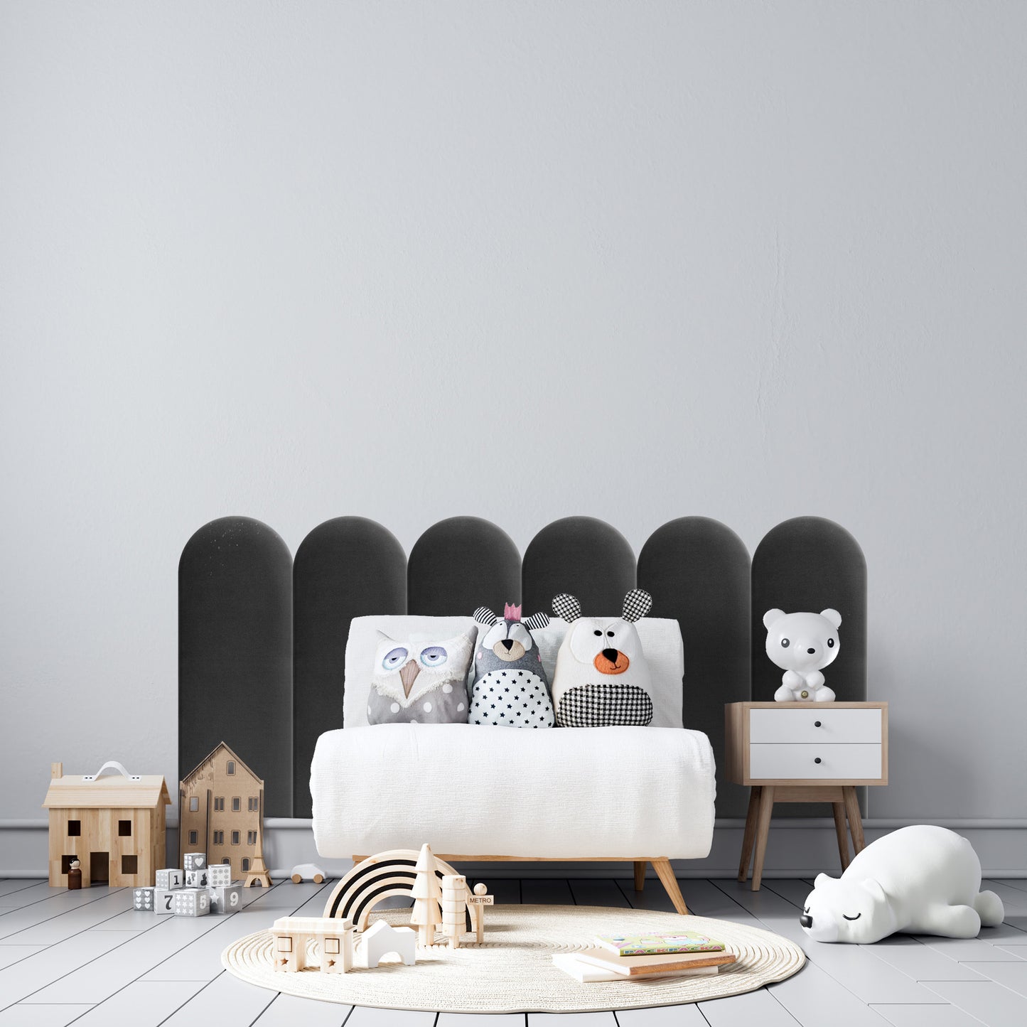 Upholstered Panel Graphite 30cm