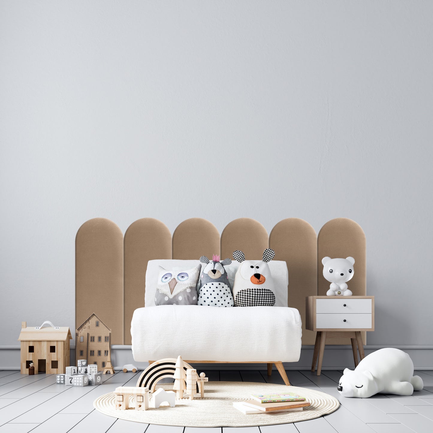 Upholstered Panel Beige 30cm