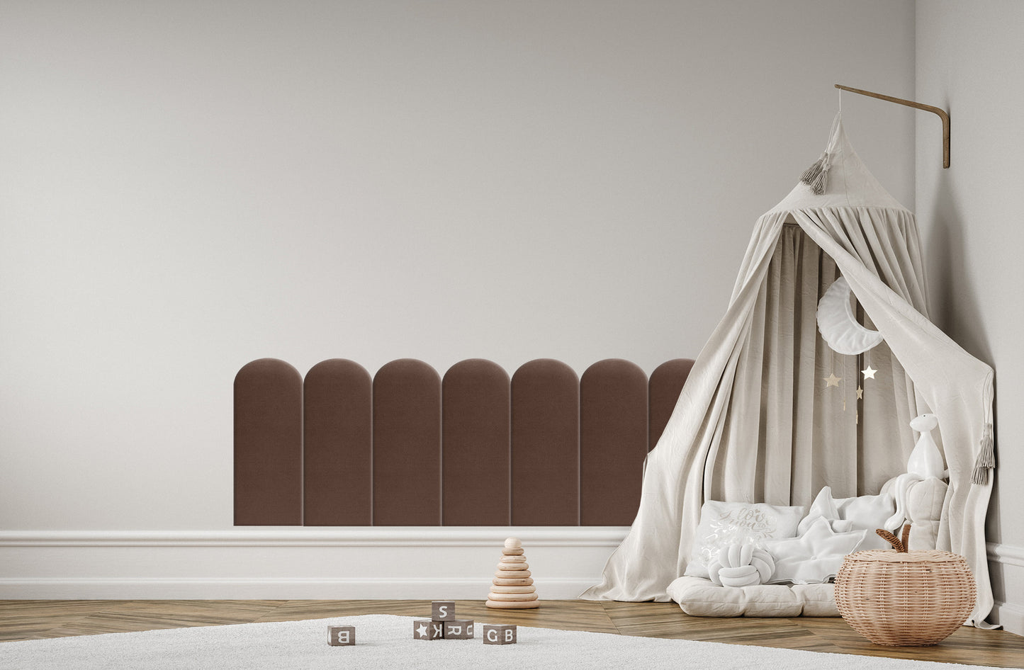Upholstered Panel Brown 20cm