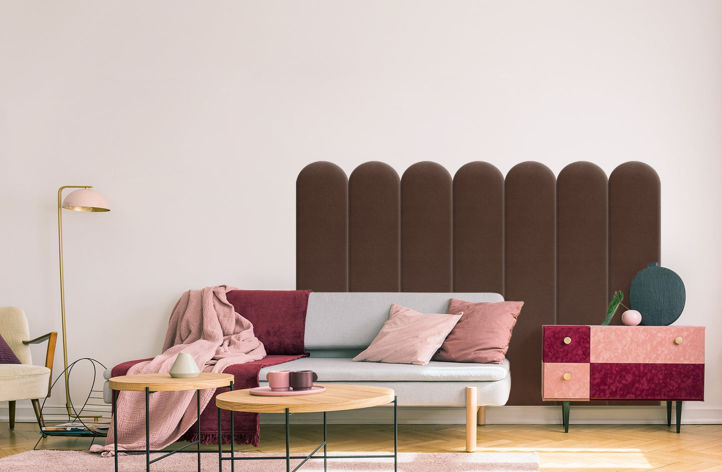 Upholstered Panel Brown 20cm