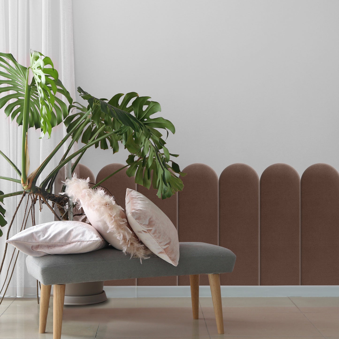 Upholstered Panel Brown 20cm