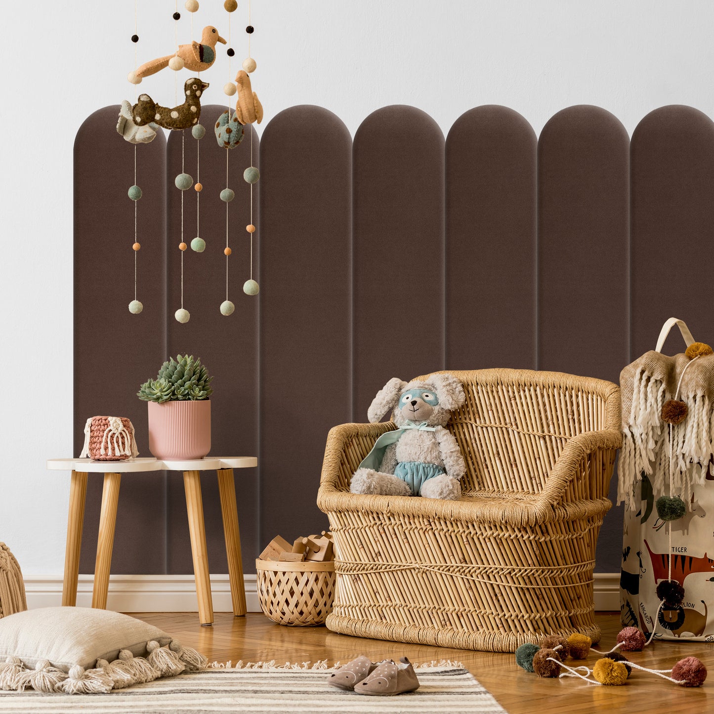 Upholstered Panel Brown 20cm