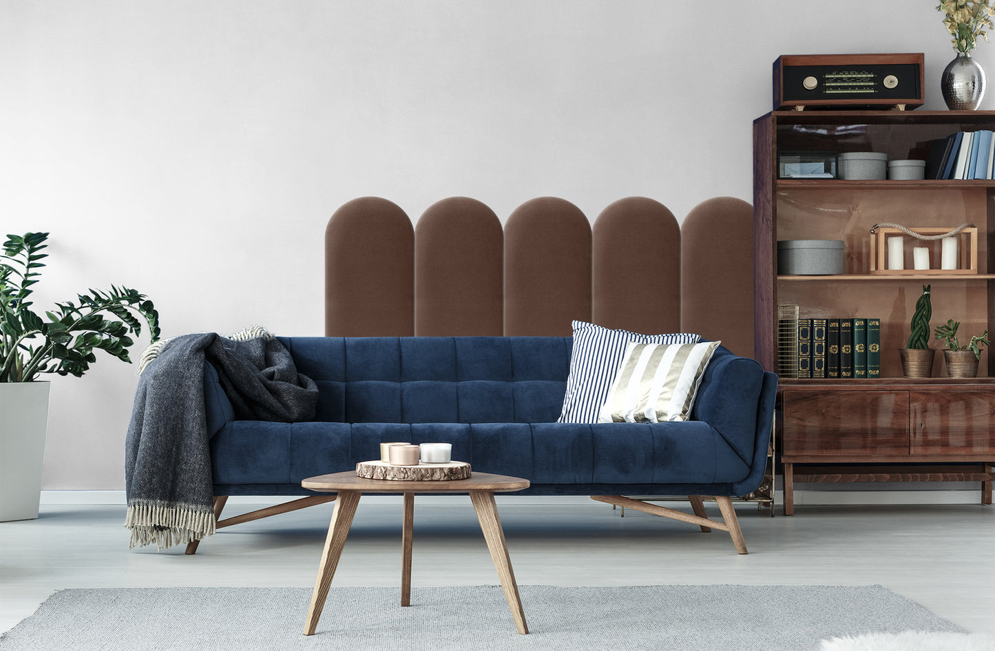 Upholstered Panel Brown 30cm