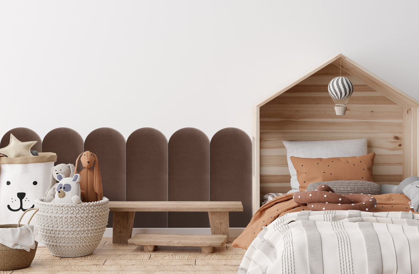 Upholstered Panel Brown 30cm