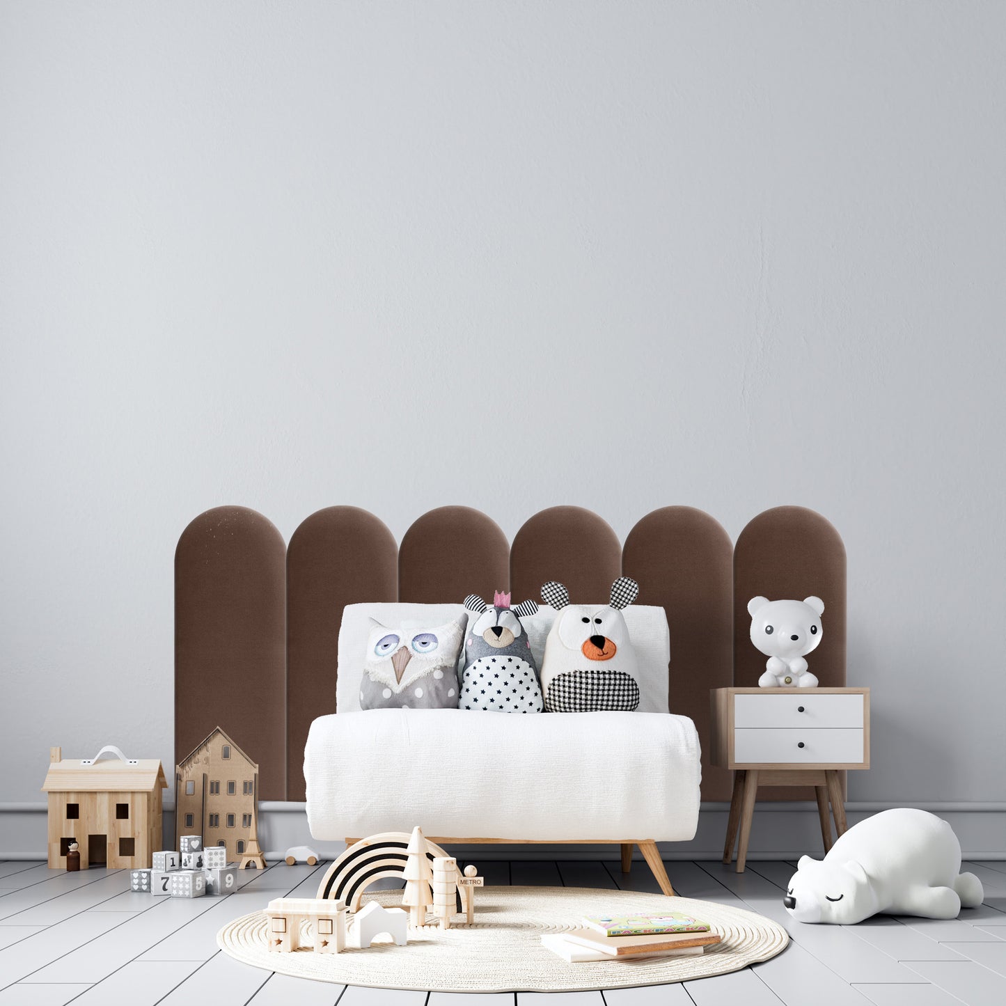 Upholstered Panel Brown 30cm