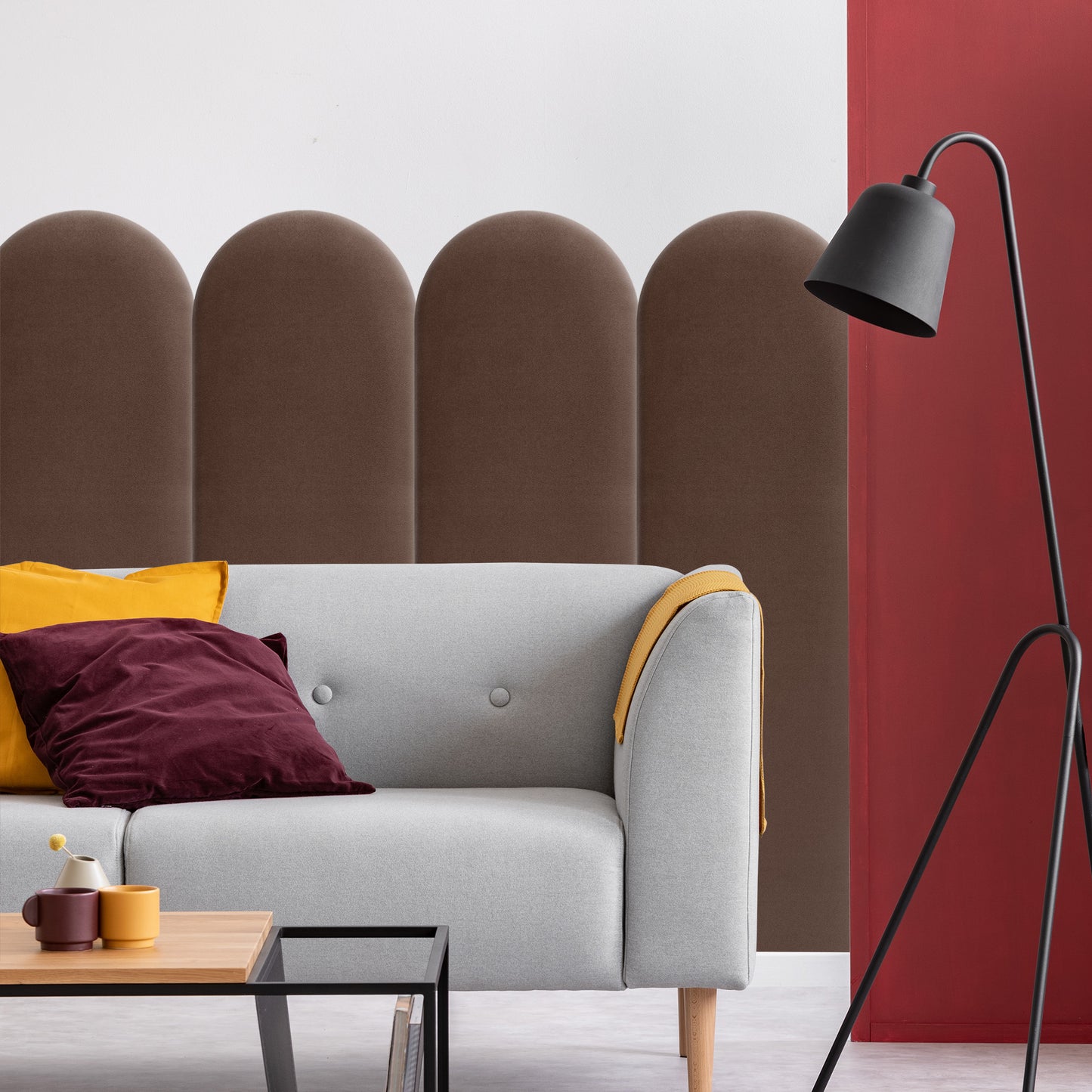 Upholstered Panel Brown 30cm