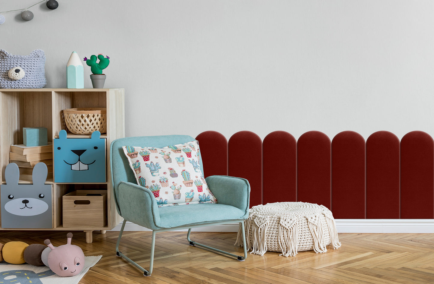 Upholstered Panel Maroon 20cm