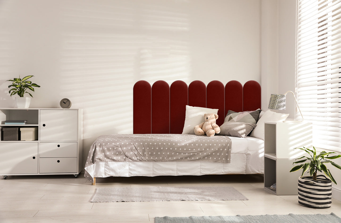 Upholstered Panel Maroon 20cm