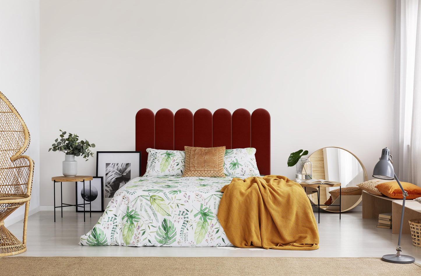 Upholstered Panel Maroon 20cm