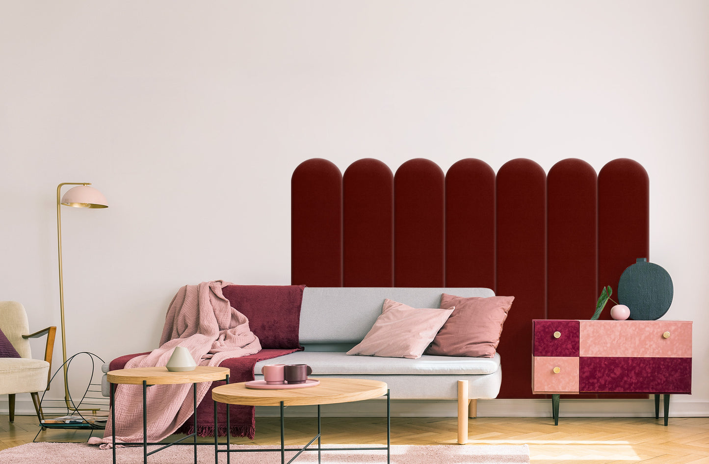 Upholstered Panel Maroon 20cm