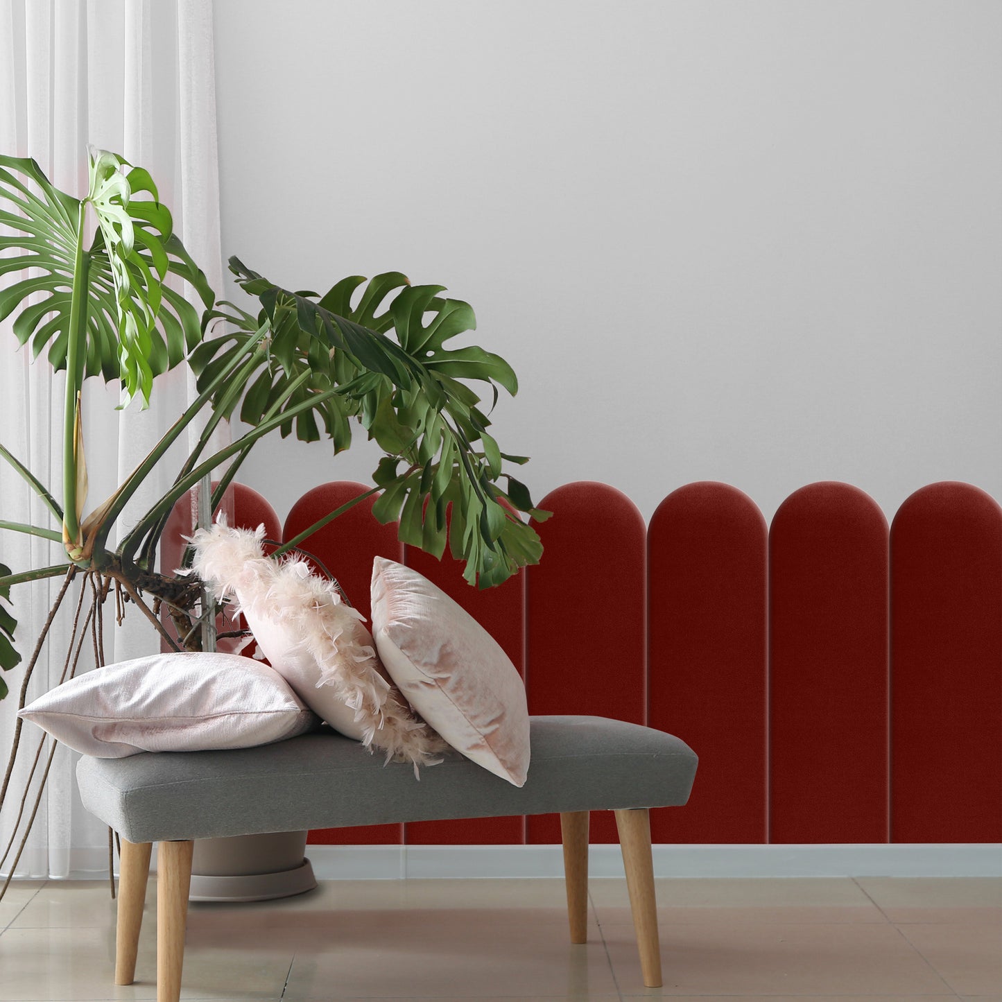 Upholstered Panel Maroon 20cm