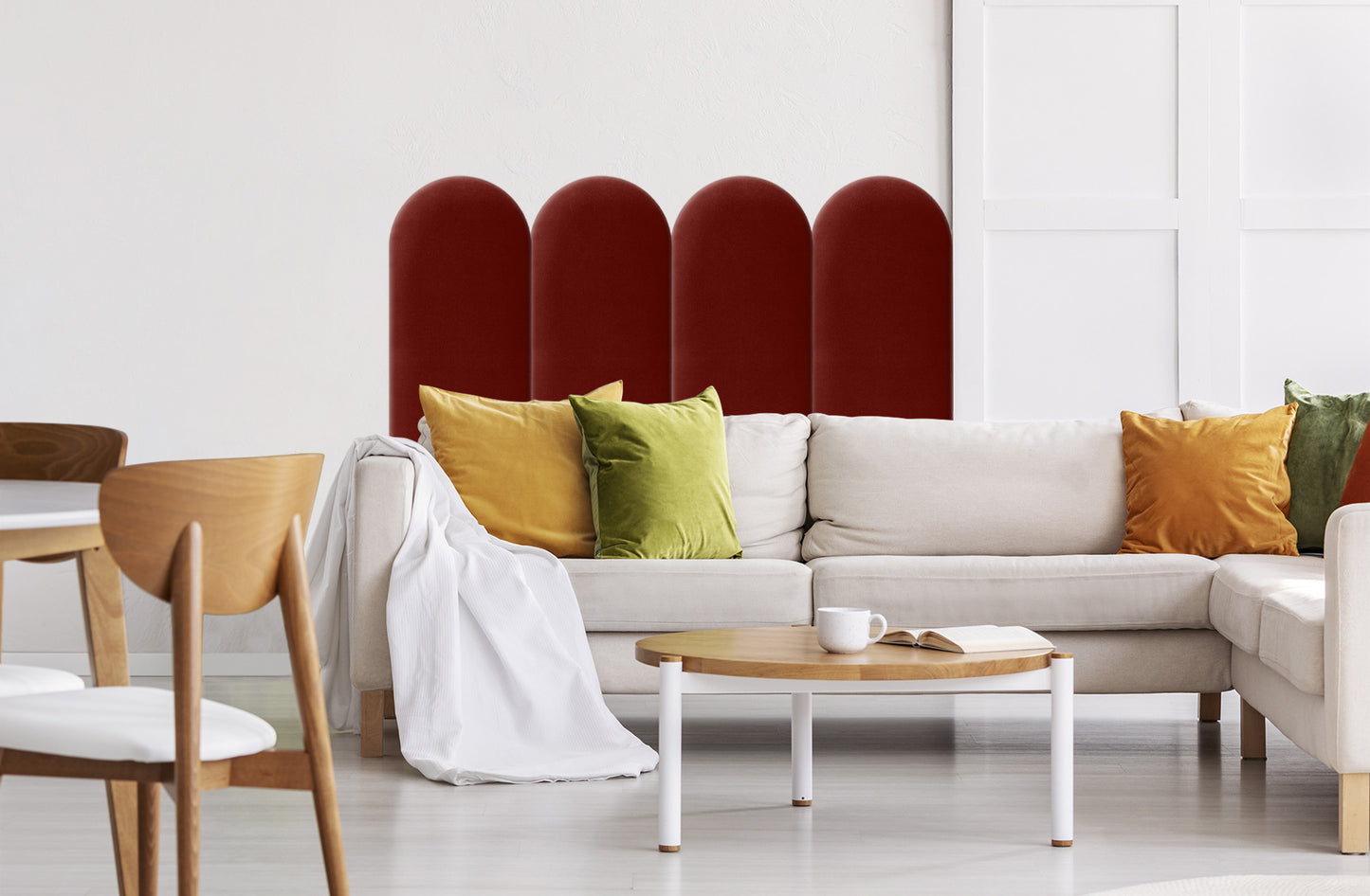 Upholstered Panel Maroon 30cm
