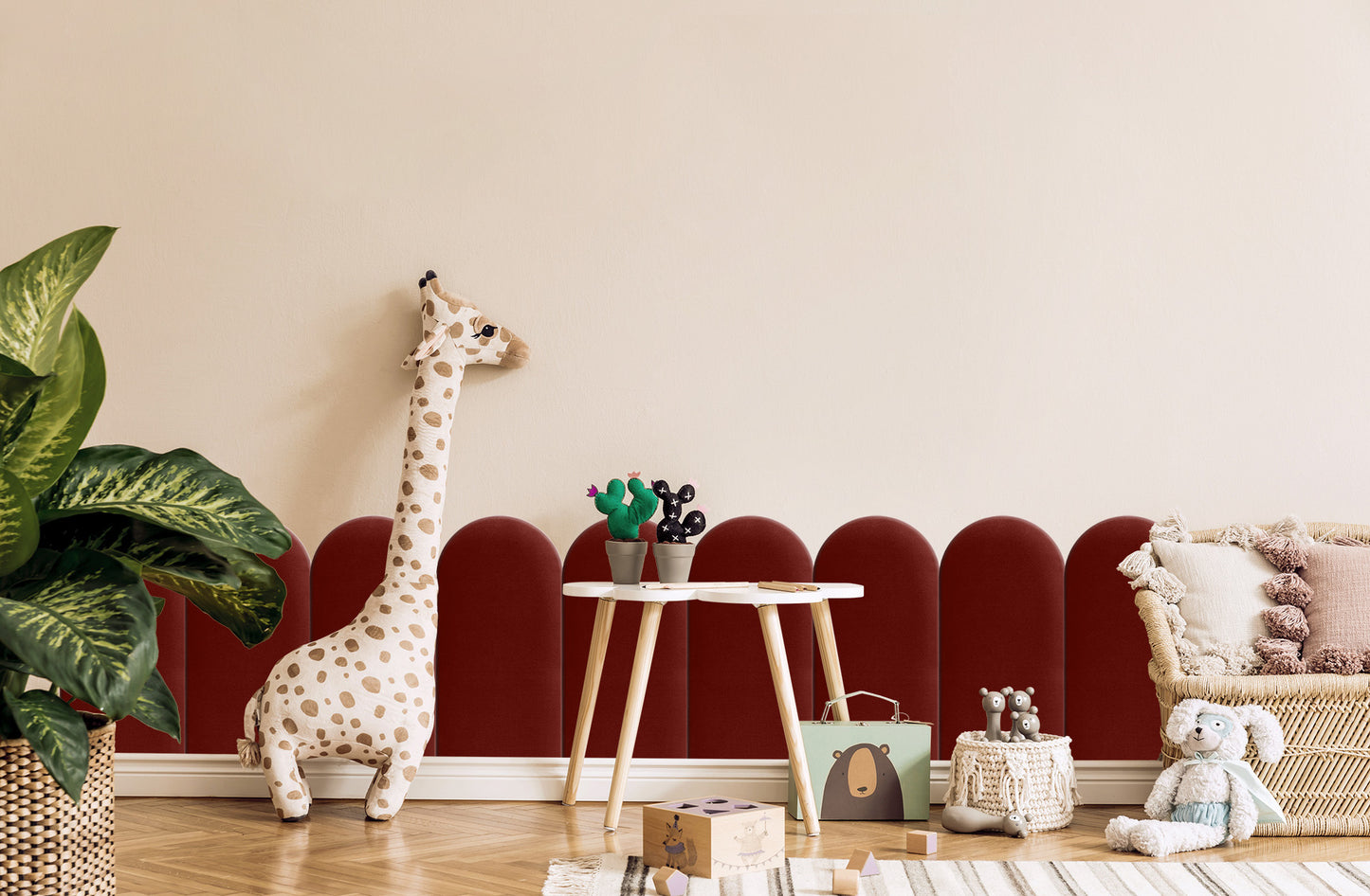 Upholstered Panel Maroon 30cm