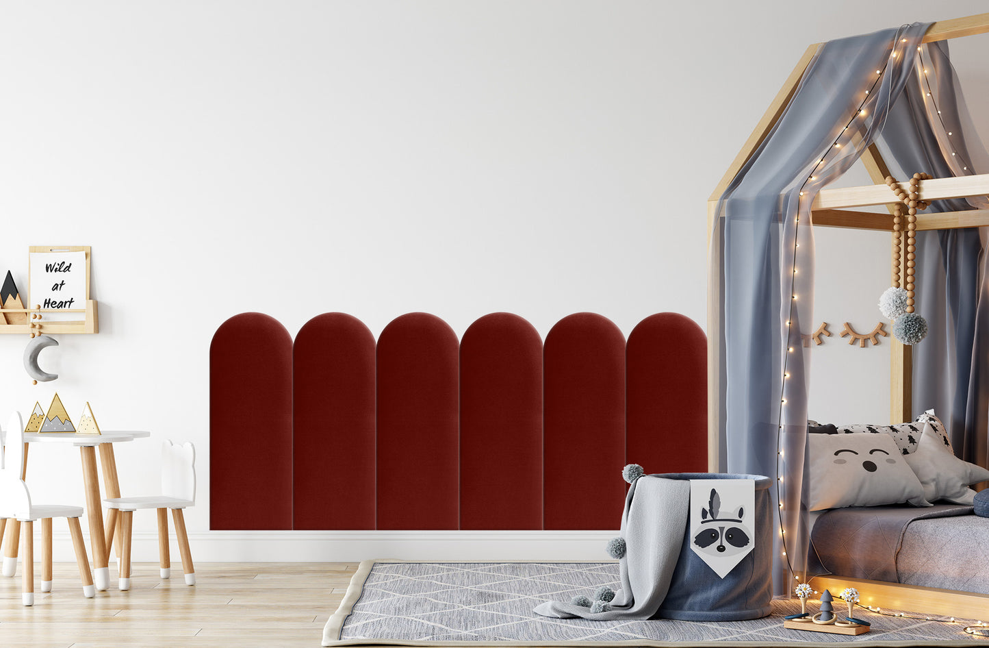Upholstered Panel Maroon 30cm