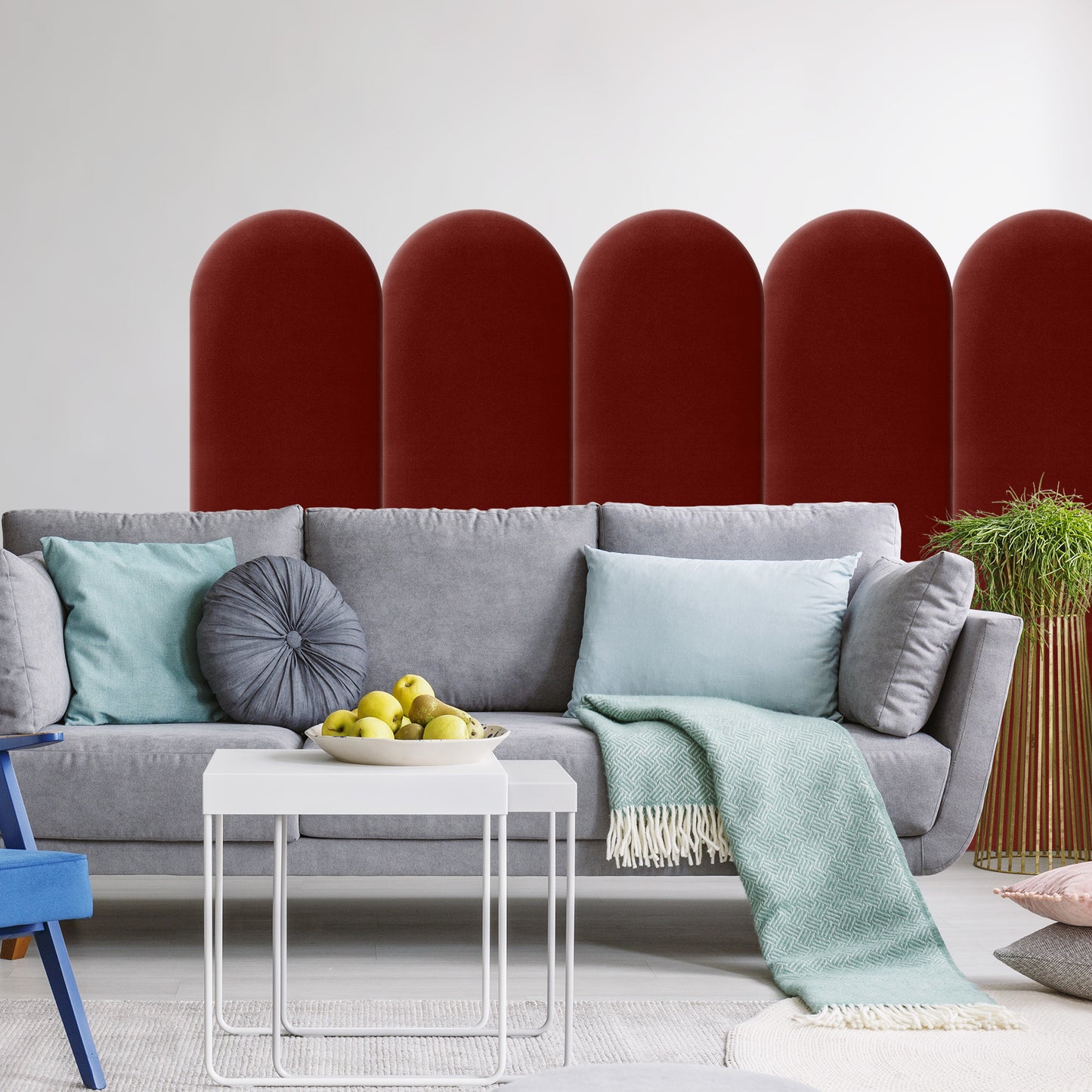 Upholstered Panel Maroon 30cm