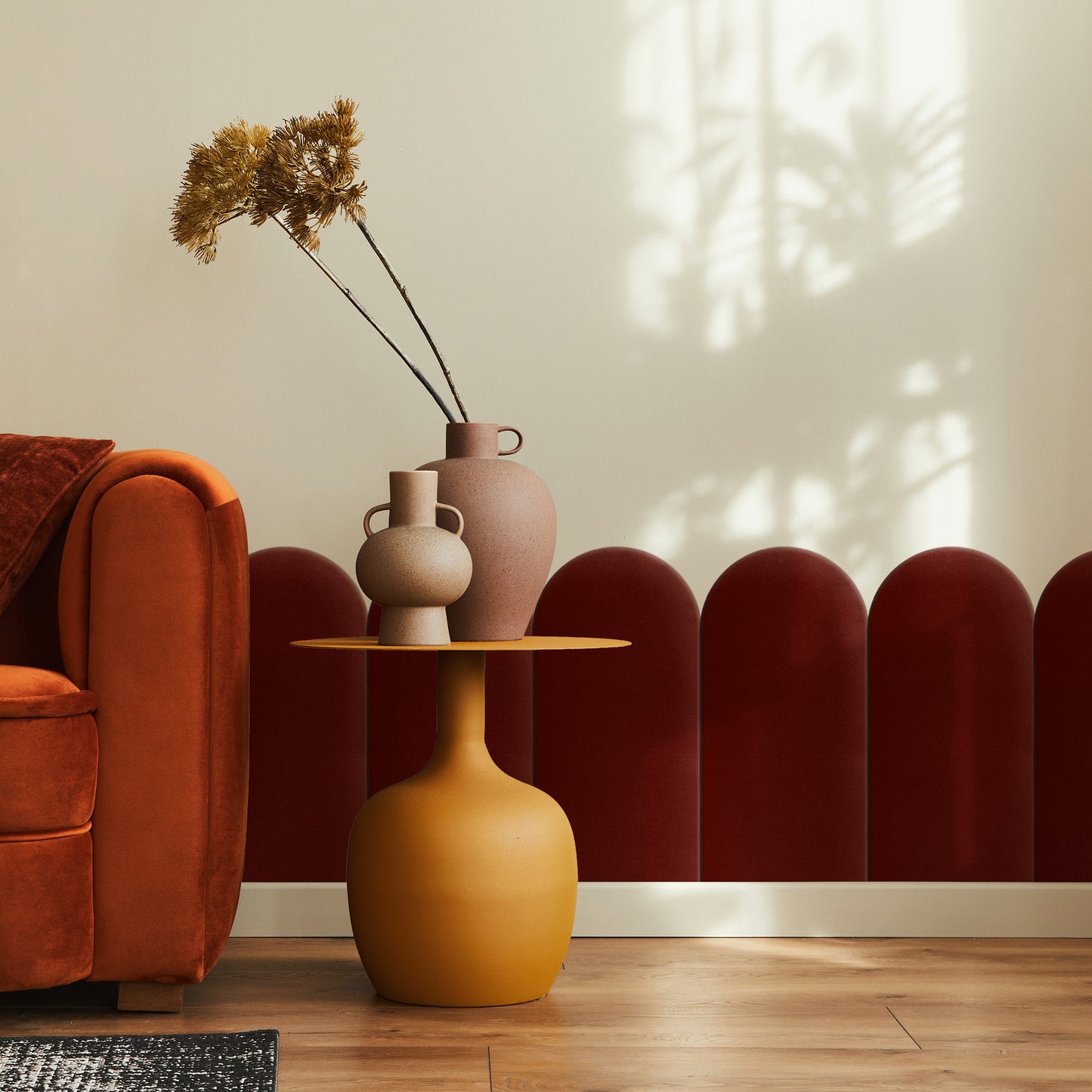 Upholstered Panel Maroon 30cm