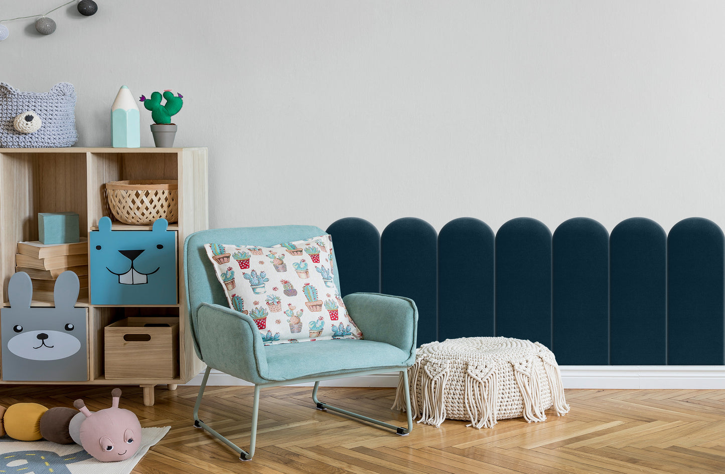 Upholstered Panel Navy Blue 20cm