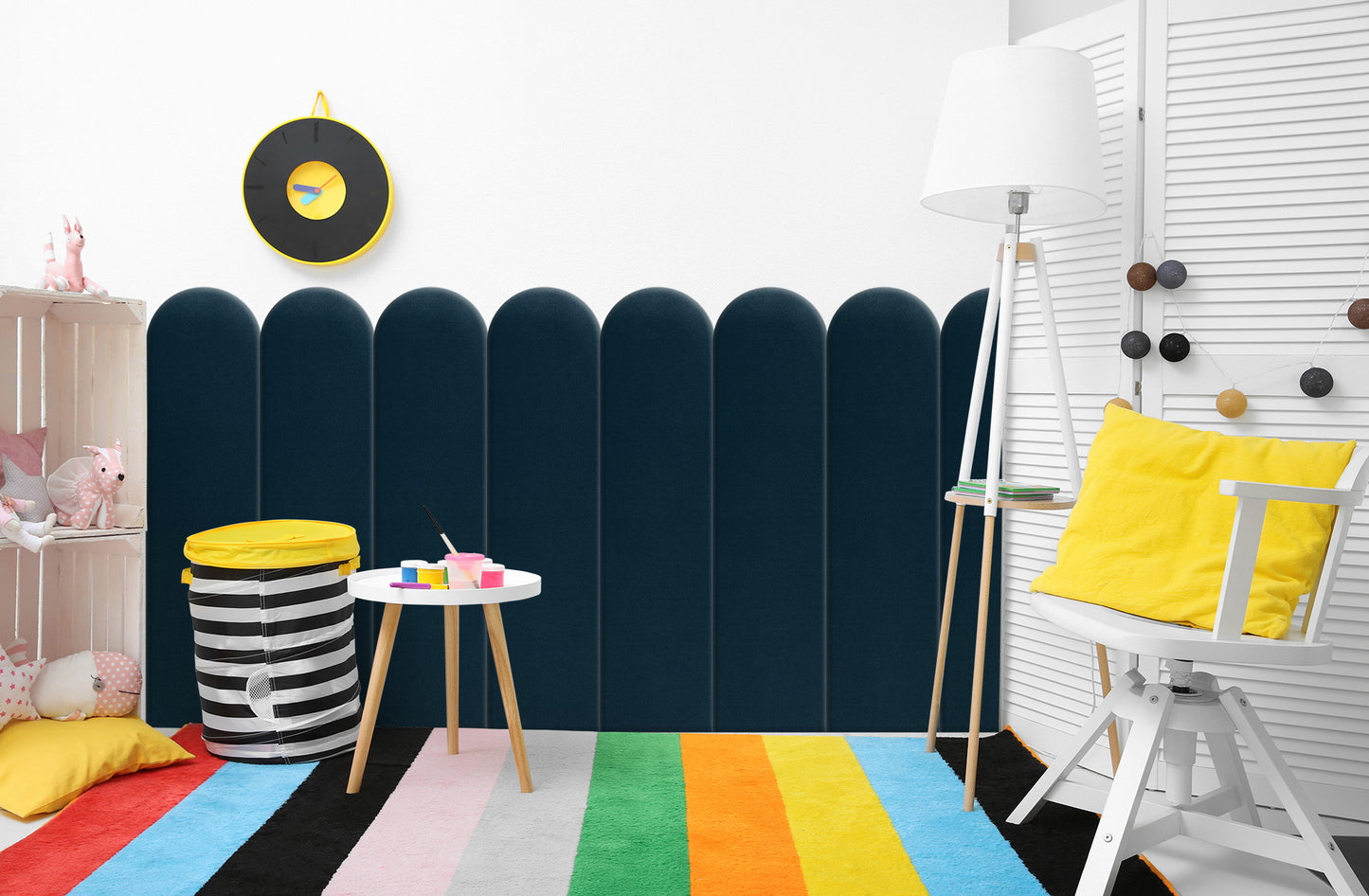 Upholstered Panel Navy Blue 20cm