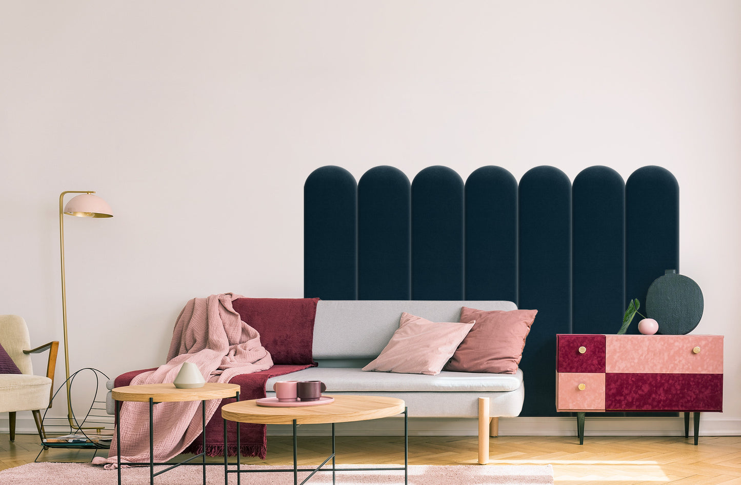 Upholstered Panel Navy Blue 20cm