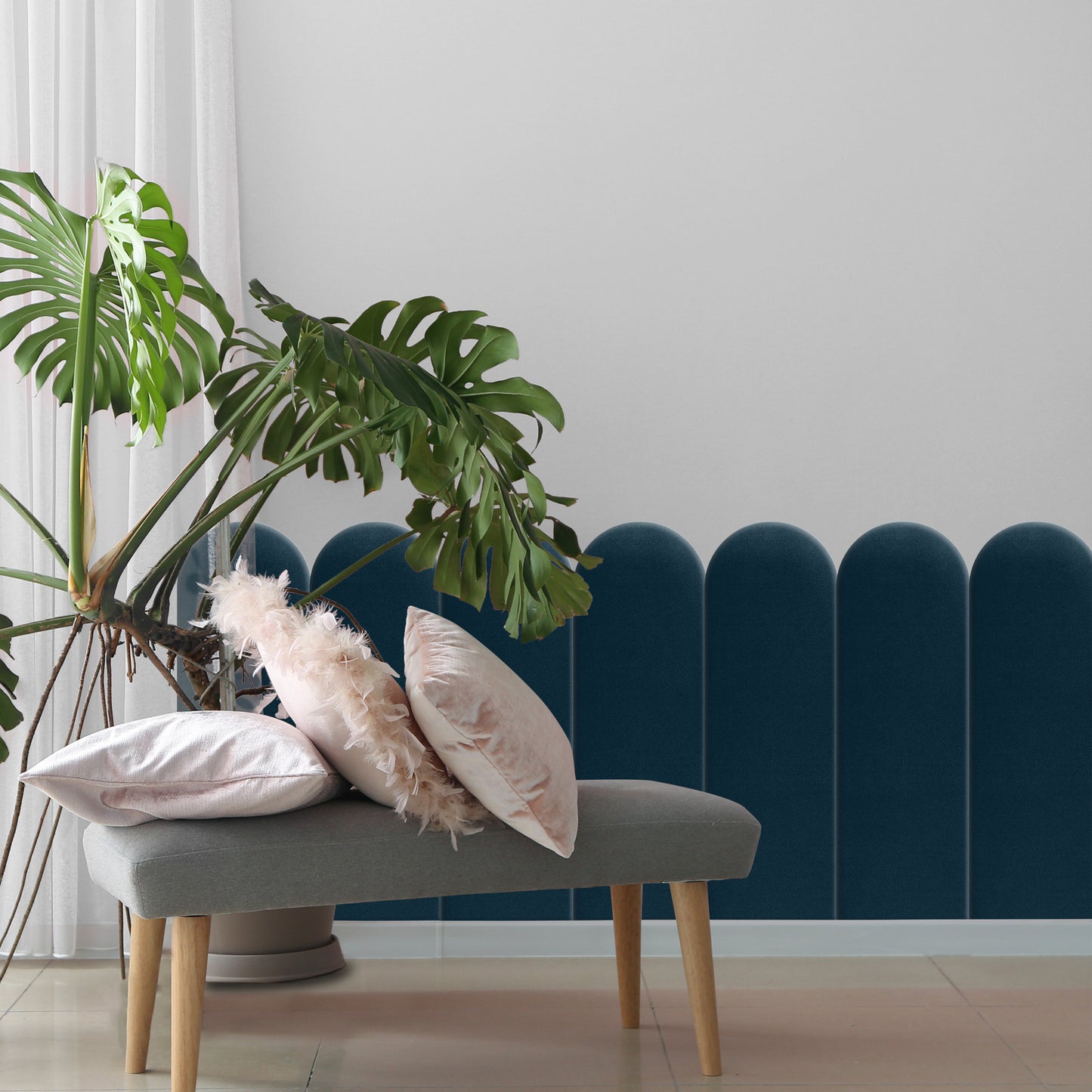 Upholstered Panel Navy Blue 20cm