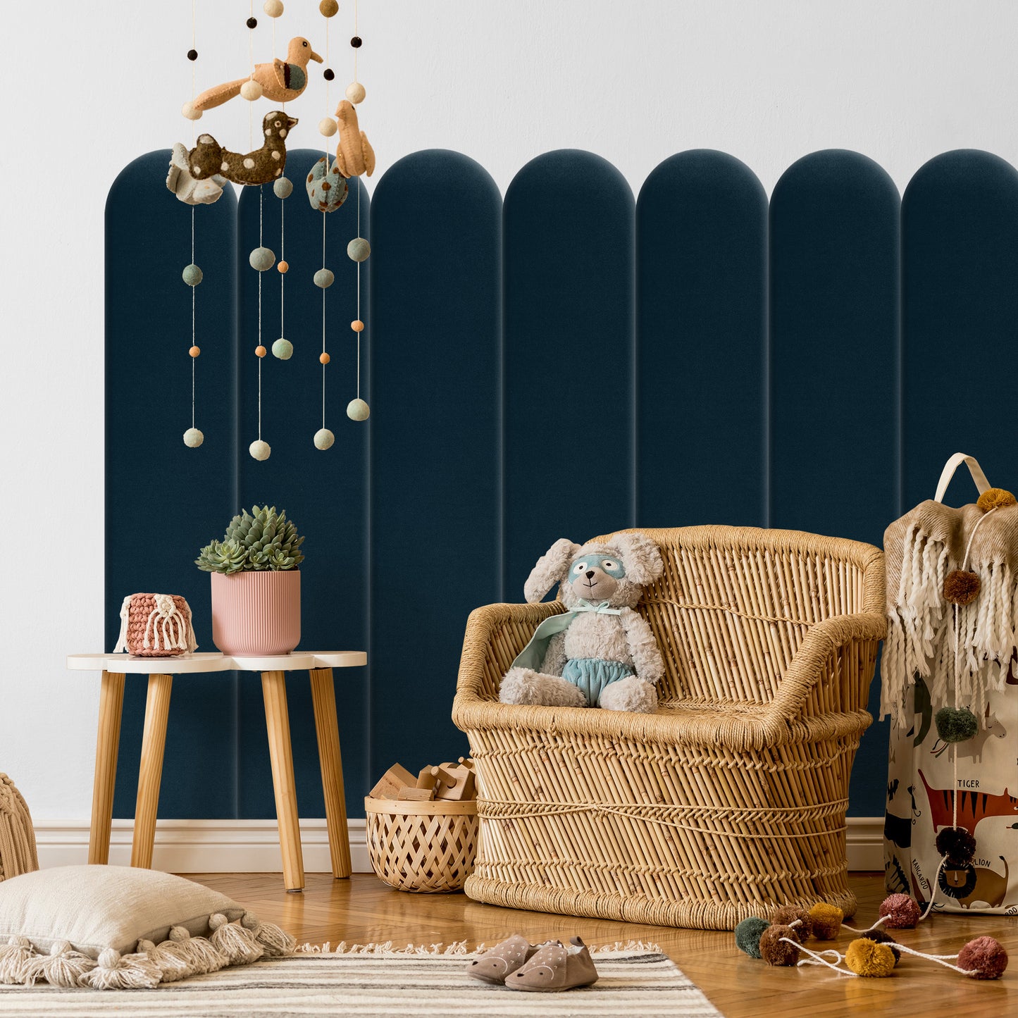 Upholstered Panel Navy Blue 20cm