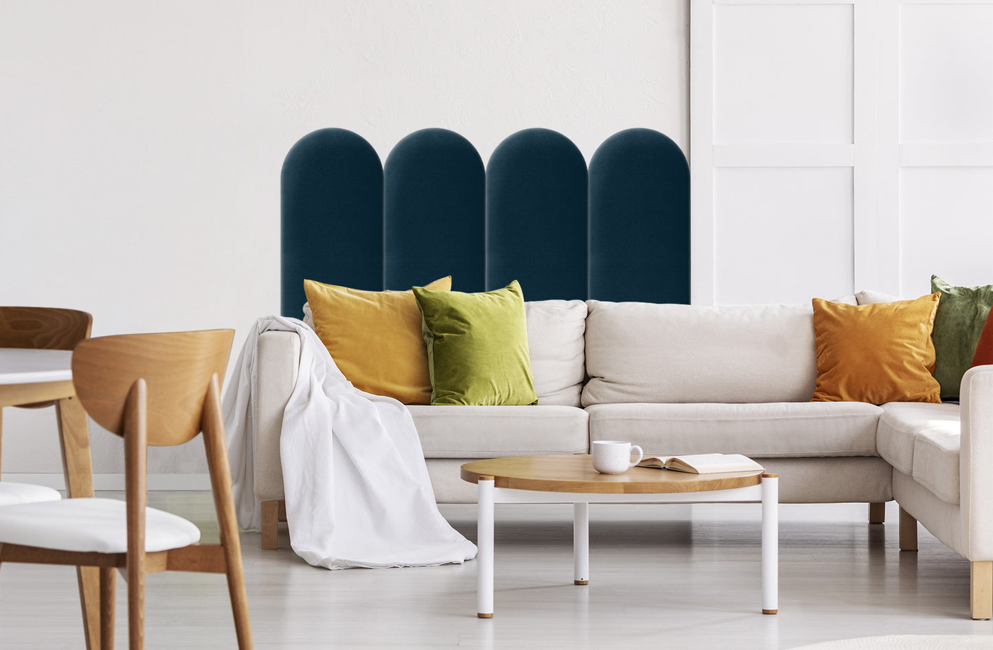 Upholstered Panel Navy Blue 30cm