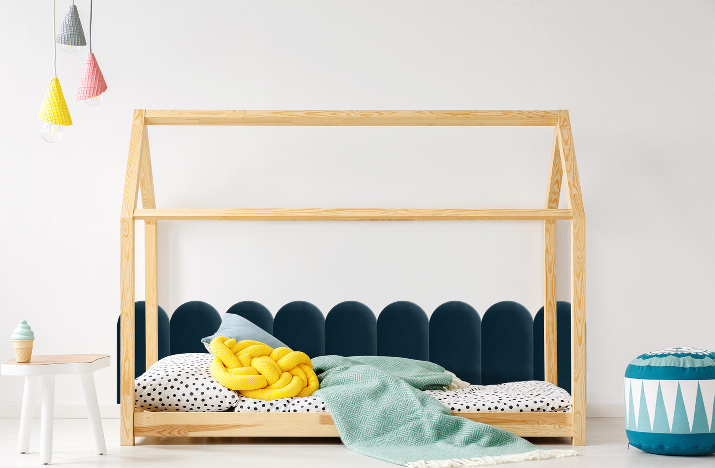 Upholstered Panel Navy Blue 30cm